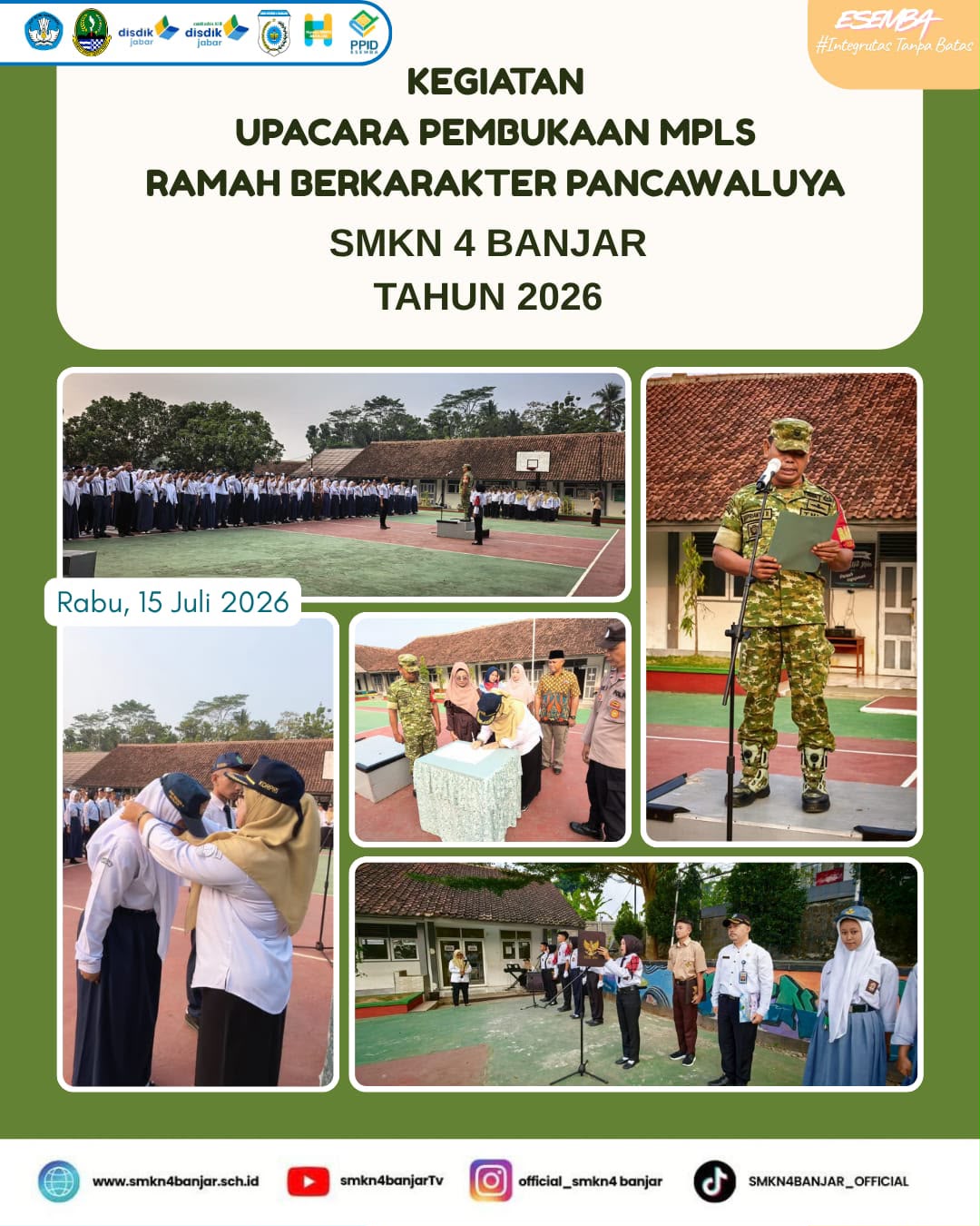 Gelorakan Semangat Pancawaluya, SMKN 4 Banjar Gelar Upacara Pembukaan MPLS Ramah dan Berkarakter